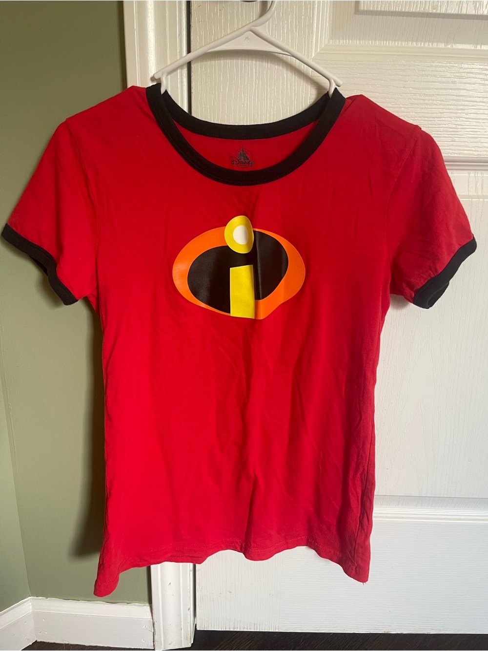 Disney Red Incredibles Short Sleeve Ringer Tee with Black Trim